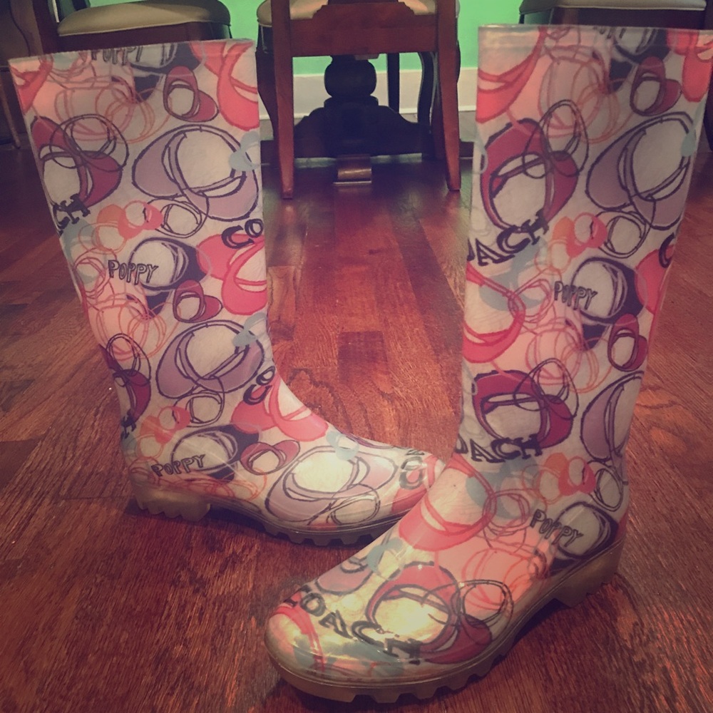 Coach Multicolor Rubber Rain Boots